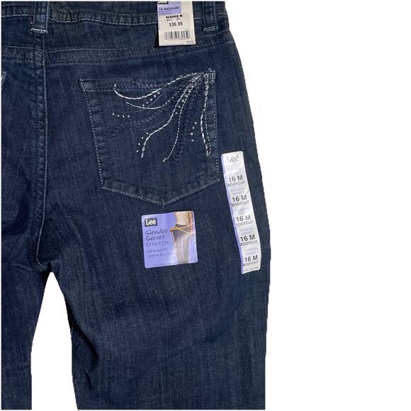 Lee Horizon Women’s Dark Wash Slender Secret Barely Bootcut Denim Jeans 16M NWT - Picture 8 of 11